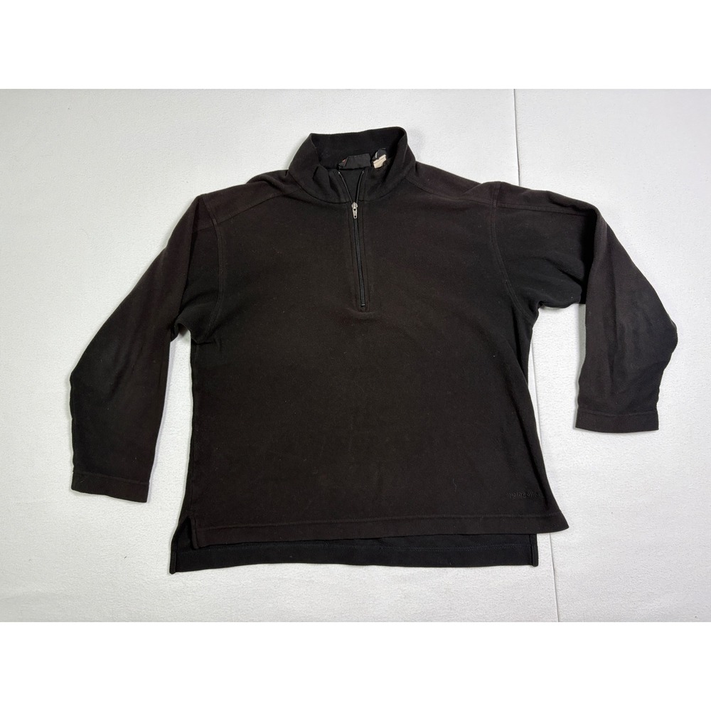 Patagonia Micro D-Luxe Quarter Zip Fleece Pullover Womens S Black Made in USA